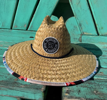 Greg Panas Signature straw lifeguard hat with wide-brim UV protection and Blueline logo patch.