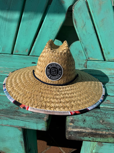 Greg Panas Signature straw lifeguard hat with wide-brim UV protection and Blueline logo patch.