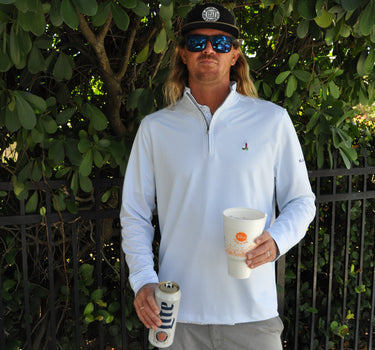 Blueline × Vineyard Vines Club Quarter Zip Coastline lightweight performance pullover in Jupiter Florida coastal setting