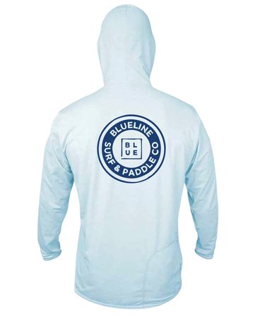  Blueline Vintage Circle Low Pro Tech Sun Hoody in Sky delivers lightweight protection with technical performance. Built using ANETIK’s Low Pro performance fabric, this men’s sun hoodie is engineered for paddling, surfing, fishing, and long days on the water. 