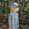 Blueline Vintage Youth Hooded UV Sun Shirt in Duck Camo providing lightweight sun protection for kids during fishing, boating, beach days, and outdoor adventures.