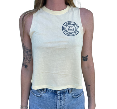 OGW34 The Original Crop Tank French Vanilla/Navy