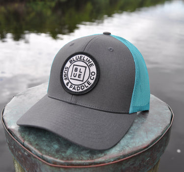 OG Blueline Curved Hat – Charcoal / Teal from Blueline Surf and Paddle in Jupiter Florida
