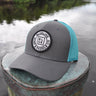 OG Blueline Curved Hat – Charcoal / Teal from Blueline Surf and Paddle in Jupiter Florida