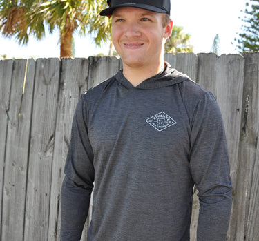 Men’s Diamond Ghostlite Tech Hoody Charcoal with lightweight UPF performance fabric in Jupiter Florida