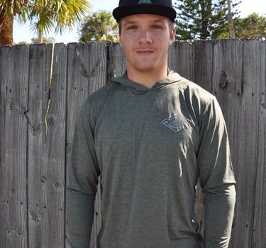 Men’s Diamond Ghostlite Tech Hoody Dark Olive with lightweight UPF performance fabric in Jupiter Florida