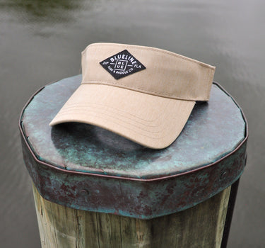 Blueline Diamond Performance Visor in Heathered Khaki featuring the signature Diamond logo and lightweight adjustable design.