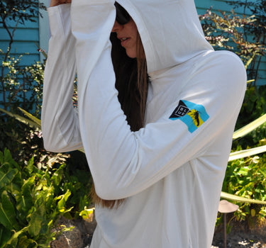 Lightweight women’s bamboo performance hoodie designed for beach days and coastal lifestyle wear in Jupiter Florida