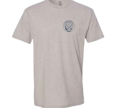 Silk colored Skully Circle t-shirt from Blueline Surf & Paddle Co. front view