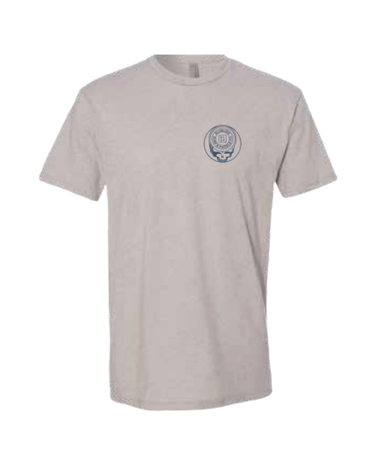 Silk colored Skully Circle t-shirt from Blueline Surf & Paddle Co. front view