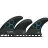 Futures AM1 Honeycomb 5-Fin Set Medium showing a side fin, center fin, and quad rear fin