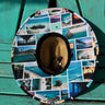 Custom Greg Panas art collage under-brim on a Blueline Signature straw lifeguard hat.