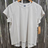 A short-sleeve crewneck t-shirt in stone.