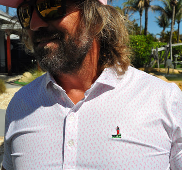 Men’s Johnnie-O Blueline collaboration Marina Polo Punch lightweight breathable golf shi