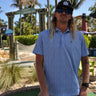 Johnnie-O × Blueline Prawn Polo Kona blue performance golf polo inspired by the Jupiter Florida coastal lifestyle