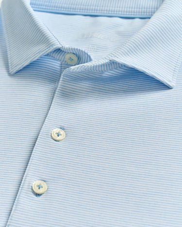 Johnnie-O x Blueline Lyndonn Striped Polo in Gulf Blue