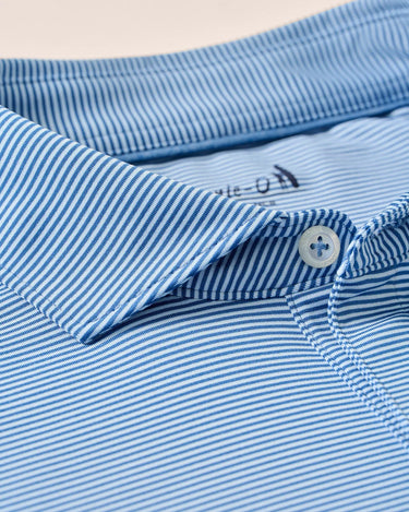 Johnnie-O x Blueline Lyndonn Striped Polo in Kona Lake