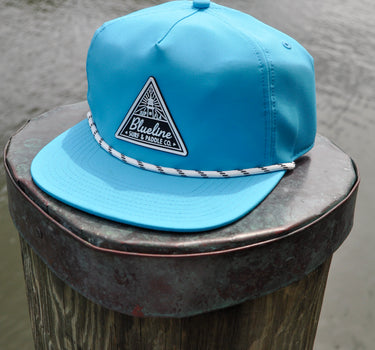 Water-resistant floating visor rope snapback hat with Triangle Lighthouse logo patch