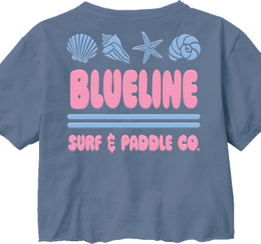 Jupiter Shells Women's Cropped Tee in Blue