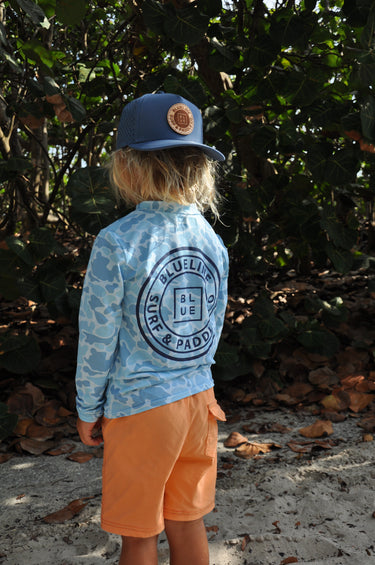 Kids' OG Logo Long Sleeve UV Sun Shirt – Heather Blue Camo, alternate view