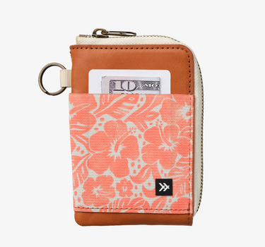 Coral Crush - Leather Zip Wallet