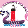 Lighthouse Dragons dragon boat team paddling together in pink on the Intracoastal Waterway in Jupiter, Florida, honoring breast cancer awareness.