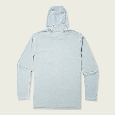 Marsh Wear Blueline hooded sun shirt heather smoke back view lightweight UPF performance hoodie