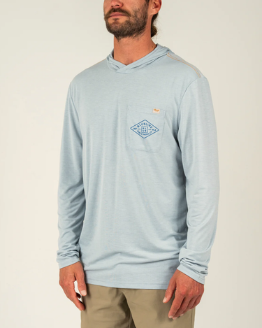 Marsh Wear Blueline hooded sun shirt light blue front view