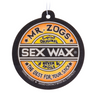 Mr. Zog's Sex Wax Coconut Air Freshener featuring the iconic surf logo and surf shop smell, the tropical coconut scent for cars, trucks, boats, lockers, and beach bags.