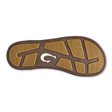OluKai Tuahine men's leather sandal in Bisque, view 3