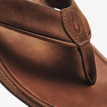 OluKai Tuahine men's leather sandal in Bisque, view 4