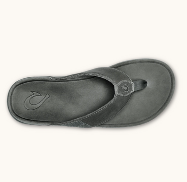 OluKai Tuahine men's leather sandal in Stone, view 2