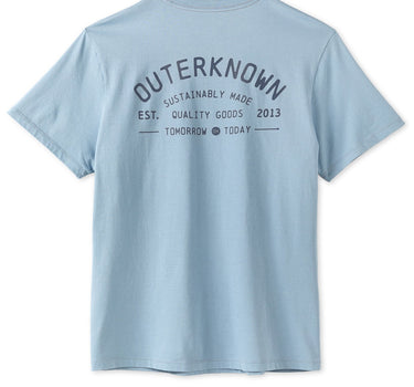 Outerknown industrial logo t shirt blue men’s organic cotton tee back graphic