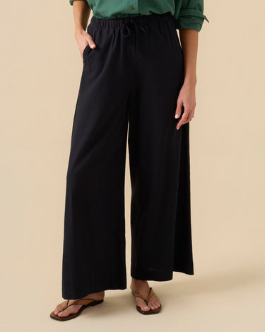 Outerknown LayLow pant black wide leg women’s lightweight coastal pants relaxed fit