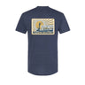 Poncho Skiff T-Shirt in navy with vintage skiff back graphic