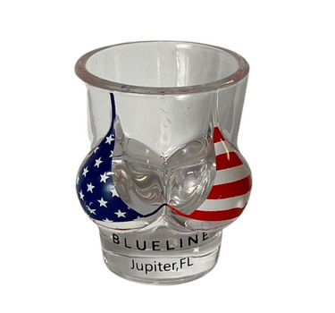 Blueline Bikini Shot Glass USA