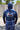 Back view of Rectangle Palm Hooded UV Sun Shirt Navy from Blueline Surf & Paddle Co. featuring palm-inspired coastal artwork and lightweight sun protection performance fabric.