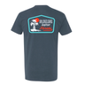 Blueline Rectangle Palm2 T-shirt indigo coastal graphic tee from surf shop in Jupiter Florida