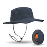 Shelta Seahawk V2 Performance Sun Hat in Patrol Navy with a structured medium brim, removable chin cord, and orange interior pocket.