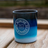 Silipint OG Blueline Circle Logo Silicone Rocks Glass in Moonbeam featuring the original Blueline Circle Logo and durable reusable silicone construction.