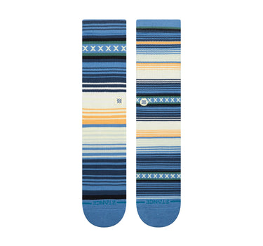 Stance Curren ST crew socks with blue and multicolor striped pattern
