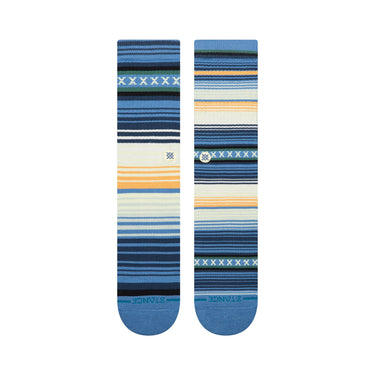 Stance Curren ST crew socks with blue and multicolor striped pattern