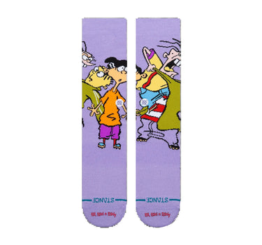 Stance Ed, Edd n Eddy crew socks in purple and blue with character graphics