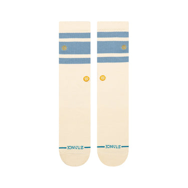 Stance Got Sol Crew Socks in cream with blue stripes and sun detail