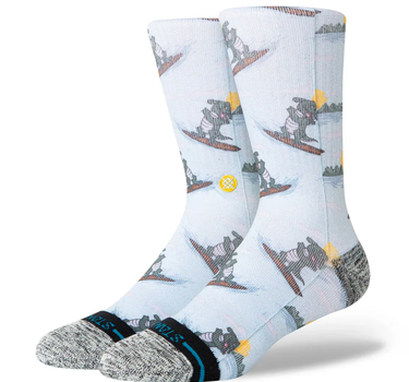Stance Later Gator crew socks in light blue with alligator graphics