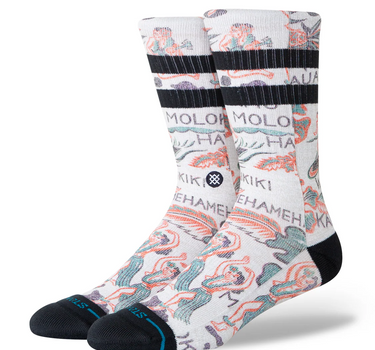 Stance Lei Lei crew socks with Hawaiian-inspired tropical graphics