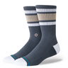 Stance Signature Boyd crew socks in charcoal with neutral stripes