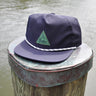 Triangle Lighthouse performance rope hat in navy and avocado