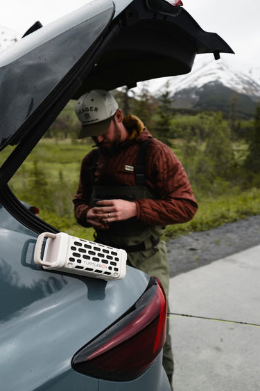 Turtle Box Ranger Portable Bluetooth Speaker, in a car