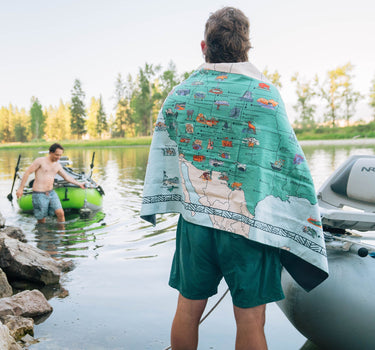 Ultralight Towel: National Parks and Monuments Map